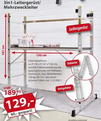 Sonderpreis Baumarkt 3in1-Leitergerüst/ Mehrzweckleiter Angebot