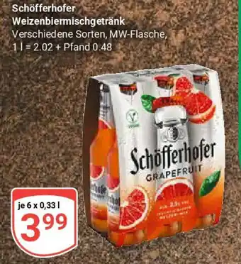 Globus Schöfferhofer Weizenbiermischgetränk Angebot
