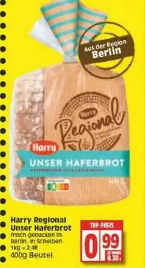 Edeka Harry Regional Unser Haferbrot Angebot