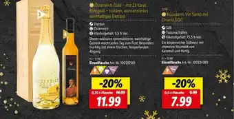 Lidl österreich Gold - Mit 23 Karat Blattgold - Trocken, Aromatisiertes Weinhaltiges Getränk Oder Nicodemo Vin Santo Del Chianti D Angebot