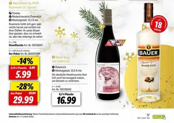 Lidl Weinkenner By Pfaffl Rosemarie St Laurent Oder Bauer Kuss Der Haselnuss Angebot