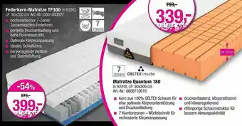 Opti Wohnwelt Federkern-matratze Tf300 Oder Geltex Inside Quantum 180 Angebot