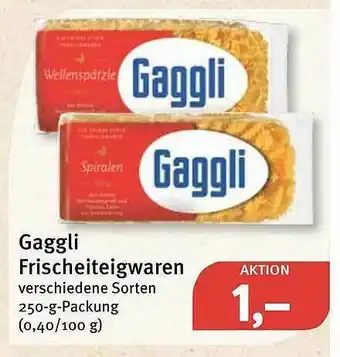 Feneberg Gaggli Frischeiteigwaren Angebot