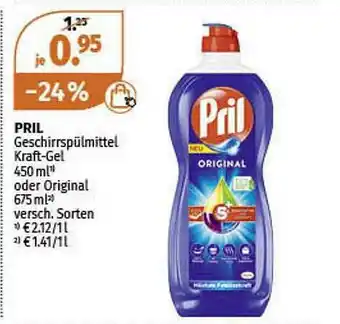 Müller Pril Geschirrspülmittel Kraft-gel Angebot