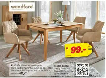 Höffner Woodford esstisch oder sessel drehbar Angebot