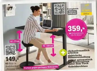 Höffner Sitz- u. stehhocker „sitness up2“ oder schreibtisch „up & down“ Angebot