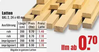 B1 Discount Baumarkt Latten Angebot