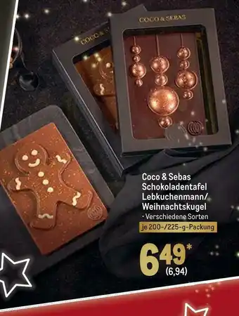 METRO Coco & sebas schokoladentafel lebkuchenmann/ weihnachtskugel Angebot