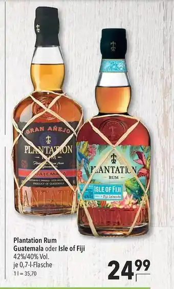 CITTI Markt Plantation Rum Guatemala oder isle of Fiji Angebot