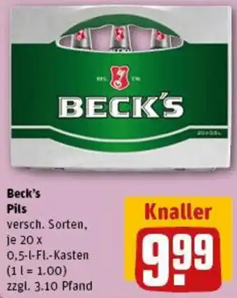 REWE Beck's Pils Angebot