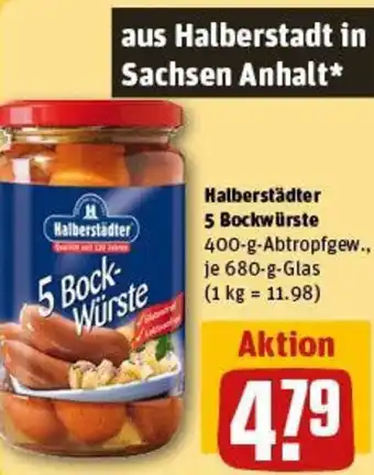 REWE Halberstädter 5 Bockwürste Angebot