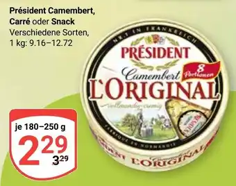 Globus Président Camembert, Carré oder Snack Angebot