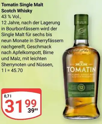 Globus Tomatin Single Malt Scotch Whisky Angebot