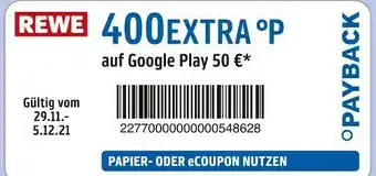 REWE Payback 400extra punkte Angebot