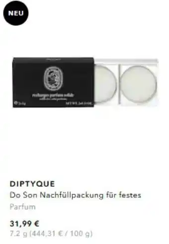 Douglas Diptyque Do Son Nachfüllpackung für festes Parfum 7.2g Angebot