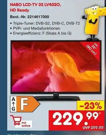 Netto Marken-Discount Nabo Lcd-tv 32 Lv4320 Hd Ready Angebot