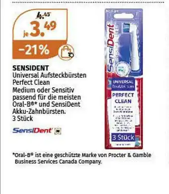 Müller Sensident Universal Aufsteckbürsten Perfect Clean Medium Oder Sensitv Angebot