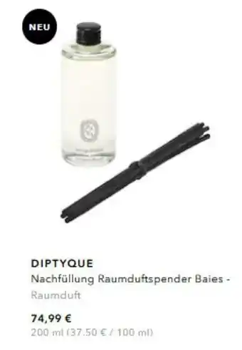 Douglas Diptyque Nachfüllung Raumduftspender Baies Raumduft 200ml Angebot