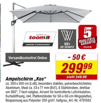 toom Baumarkt Toom ampelschirm „kos“ Angebot