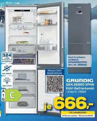 Euronics Grundig GKN 26860 XPHN Kühl Gefrierkombi Angebot