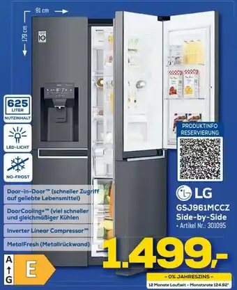 Euronics LG GSJ961MCCZ Side by Side Angebot