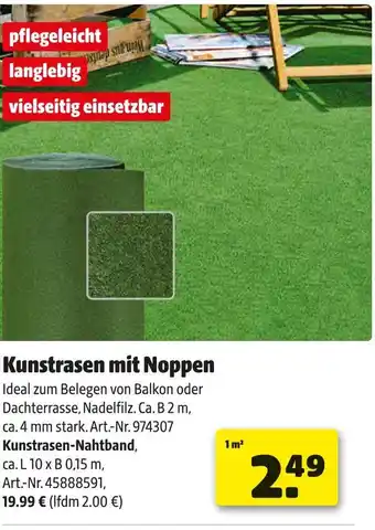 Hagebau Kunstrasen mit noppen Angebot