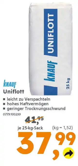 Globus Baumarkt KNAUF Uniflott Angebot