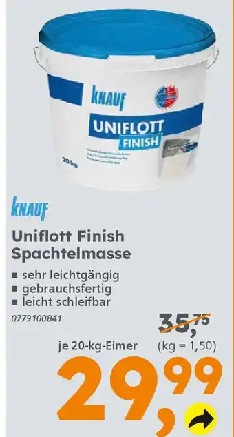 Globus Baumarkt KNAUF Uniflott Finish Spachtelmasse Angebot