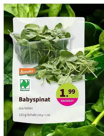 Biomarkt Babyspinat Angebot