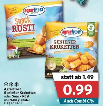 Combi Agrarfrost Genießer Kroketten oder Snack Rösti 450/600g Beutel Angebot