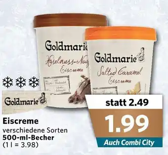 Combi Goldmarie Eiscreme 500ml Becher Angebot