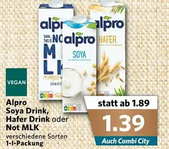 Combi Alpro Soya Drink, Hafer Drink oder Not Milk 1L Angebot