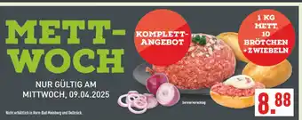 Marktkauf 1 kg mett, 10 brötchen + zwiebeln Angebot