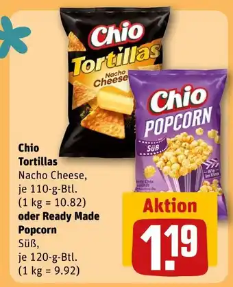 REWE Chio tortillas oder ready made popcorn Angebot