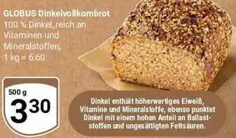 Globus GLOBUS Dinkelvollkornbrot Angebot