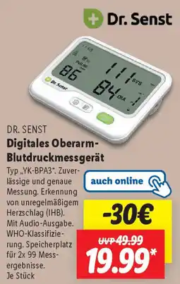 Lidl DR. SENST Digitales Oberarm Blutdruckmessgerät Angebot