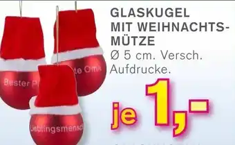 KODi Glaskugel mit Weihnachtsmütze Angebot