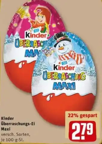 REWE PETZ Kinder überraschungs Ei Maxi 100g Angebot