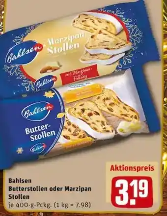 REWE PETZ Bahlsen Butterstollen oder Marzipan Stollen 400g Angebot