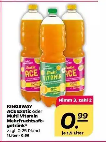 NETTO Kingsway Ace Exotic oder Multivitamin Mehrfruchtsaft-getränk Angebot