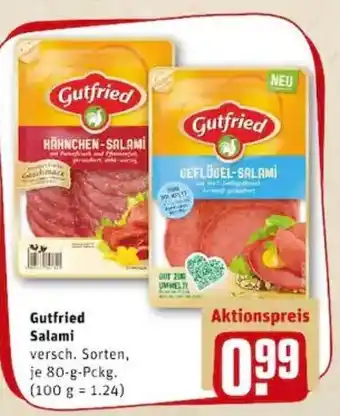 REWE PETZ Gutfried Salami 80g Angebot