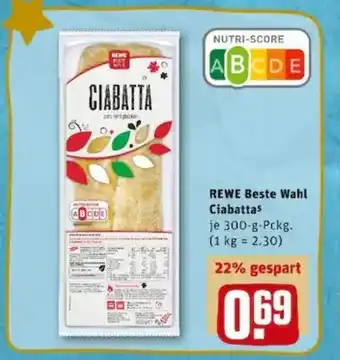 REWE PETZ Rewe Beste Wahl Ciabatta 300g Angebot