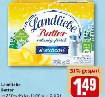 REWE PETZ Landliebe Butter 250g Angebot