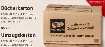Sonderpreis Baumarkt Bücherkarton Angebot