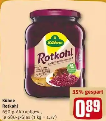 REWE PETZ Kühne Rotkohl 680g Angebot