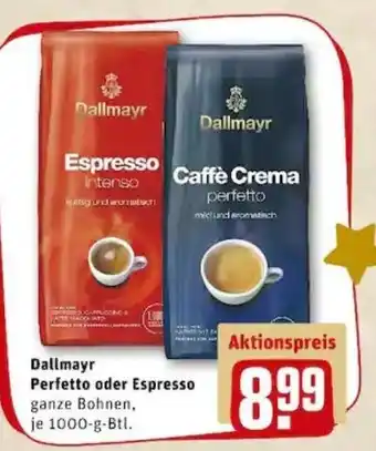 REWE PETZ Dallmayr Perfetto oder Espresso 1000g Btl Angebot