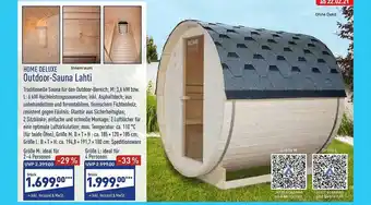 Aldi Nord Home Deluxe Outdoor Sauna Lahti Angebot