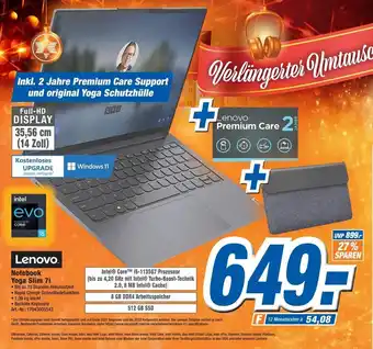 Expert Lenovo Notebook Yoga Slim 7i Angebot