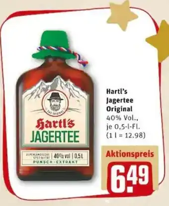 REWE PETZ Hartl's Jagertee Original 0,5L Angebot