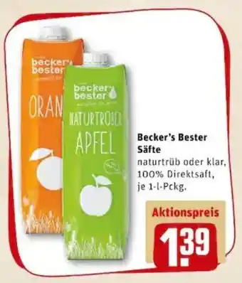 REWE PETZ Becker's Bester Säfte 1L Angebot